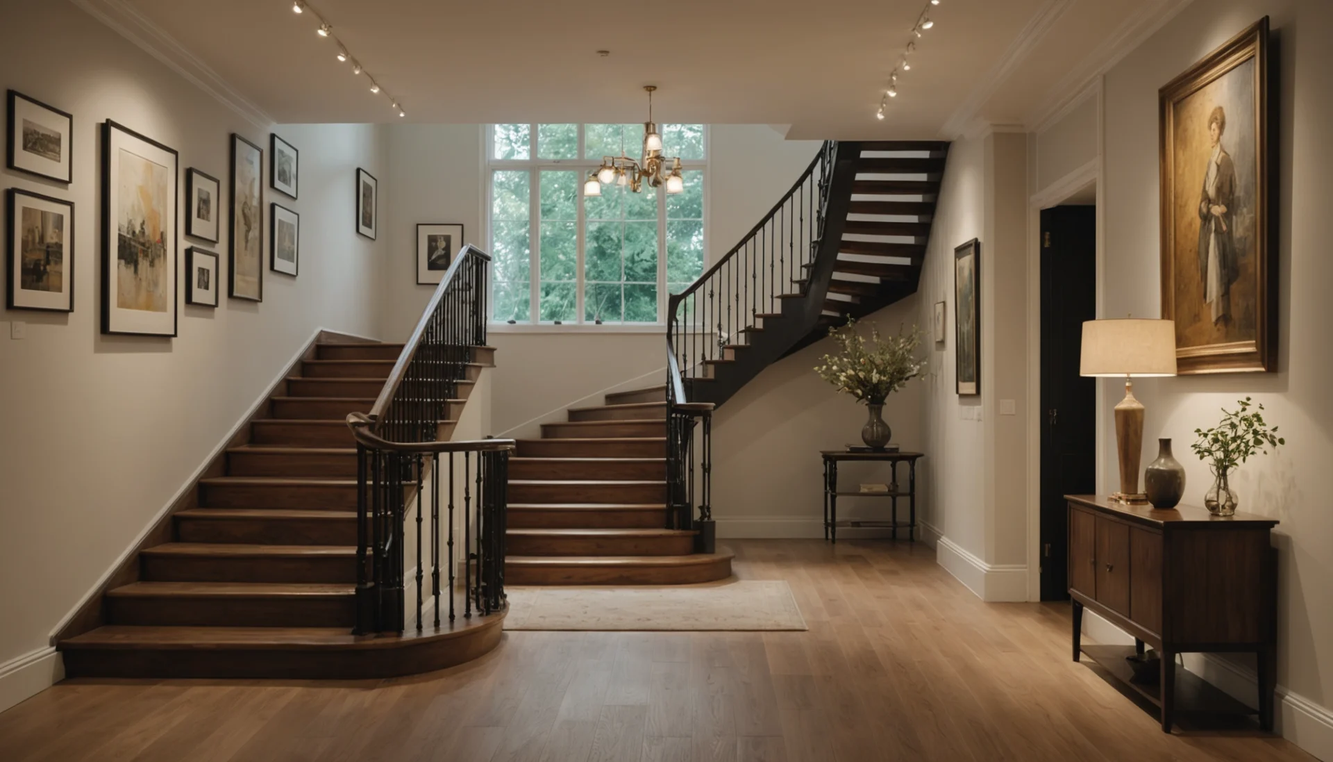 accrocher des photos dans la cage d’escalier