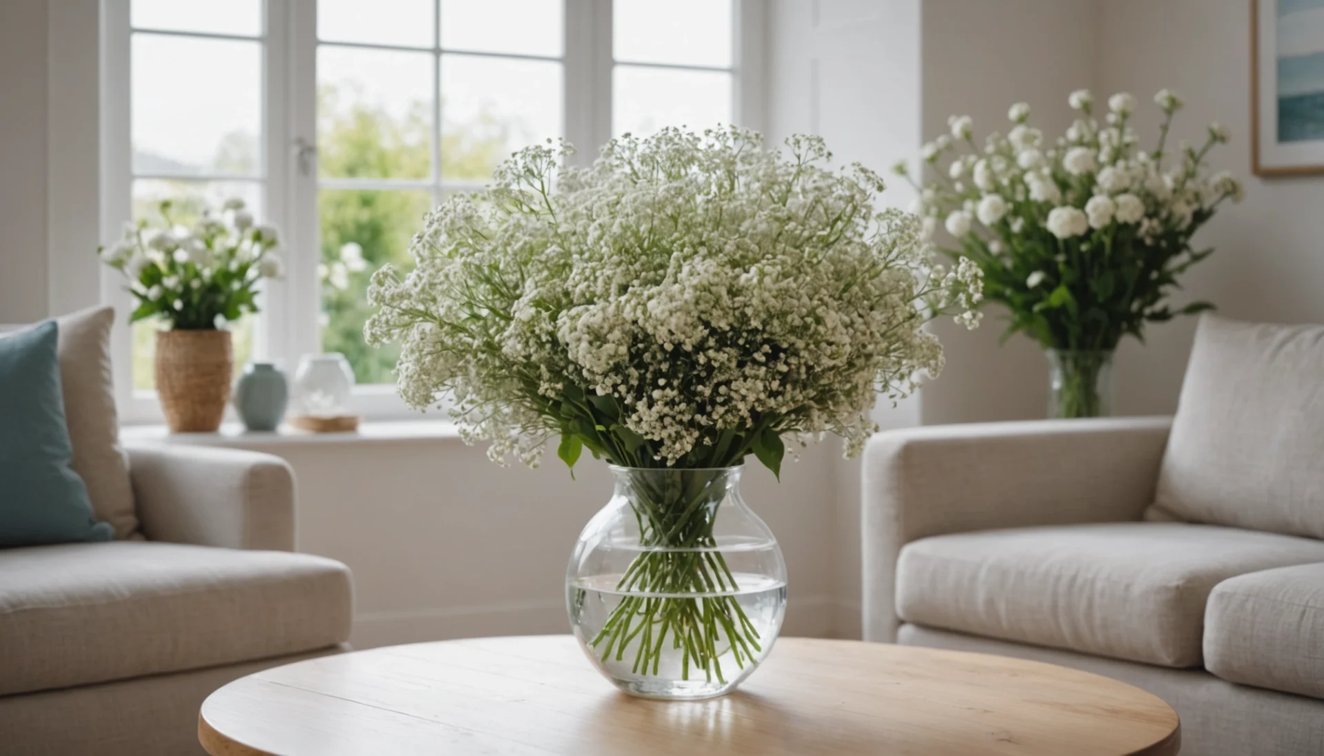 fleur avec petites fleurs blanches